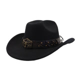 NEW WESTERN WOOL FEDORA HAT WITH ETHNIC DESIGN_CWAH04499