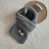 SOLID COLOR KNIT SCARF UNISEX WINTER ESSENTIAL_CWASC2280