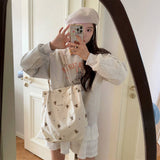Cwab3901_Corduroy Bear Print Single Shoulder Underarm Bag