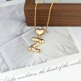 COLORFUL ZIRCONIA HEART LETTER PENDANT NECKLACE_CWMM5875