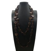 BOHEMIAN COFFEE BEAD COCONUT SHELL NECKLACE_CWMM4858
