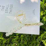ELEGANT GLASS FLOWER HAIR CLAW SIMPLE SHARK CLIP_CWAHA1579