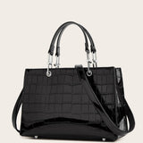 Vintage Crocodile Print Large Tote Bag_Cwab2659