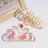 ELEGANT FLORAL HAIR CLAW CHIC DAILY BUN CLIP_CWAHA2247