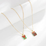 Christmas Snowman Christmas Tree Necklace Set