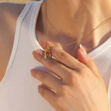 RESIN BUTTERFLY PENDANT NECKLACE_CWAJE0618