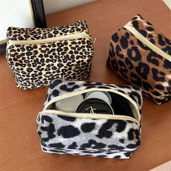 Leopard Corduroy Makeup Baglarge Travel Wash Pouch_Cuab00763