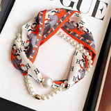 Pearl Magnetic Skinny Silk Neck Scarf_Cwasc03938