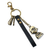 BRONZE ALLOY BUDDHA STATUE COWHIDE KEYCHAIN_CWMM5031