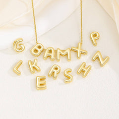 SIMPLE SMOOTH 26 LETTERS PENDANT NECKLACE_CWMM5874