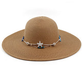 SUNSHADE STARFISH DECORATED DOME STRAW HAT_CWAH1195