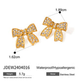 RETRO HIGH END BOW EARRINGS AND RING SET_CWAJE1887