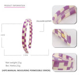 COLORFUL CHECKERBOARD ACETATE HEADBAND HAIRPIN_CWAHA4383