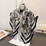 Geometric Herringbone Cotton-Linen Square Scarf_Cwasc03444