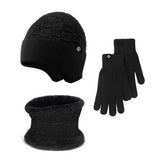 Winter Outdoor Fleece Knitted Hat Three Piece Set_Cwmm2808