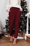 Thin Elastic Leg Sequin Basic Womens Pants