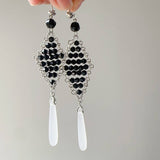 DIAMOND SHAPED EXAGGERATED WATER DROP EARRINGS_CWAJE2178