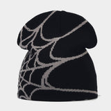OUTDOOR SPIDER WEB JACQUARD KNITTED HAT_CWAH1599