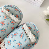 RETRO PASTORAL SMALL FLORAL LACE HOME SLIPPERS_CWMM2973