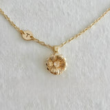 DECEMBER FLOWER ROTATING FLOWER LUCKY NECKLACE_CWMM3886