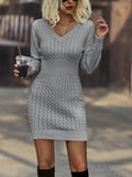 Waist Slimming Casual Holiday Woolen Dress