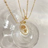 DECEMBER THREE DIMENSIONAL FLORAL OVAL NECKLACE_CWAJE1614