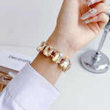 APPLE WATCH 9 RHINESTONE WHITE STONE ELASTIC STRAP_CWASC1561