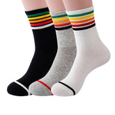 RAINBOW LINED ANKLE CREW SOCKS_CWMS118