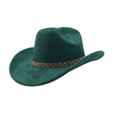 Unisex Suede Western Cowboy Jazz Fedora Hat_Cwah04417