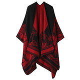 CAPE DARK DOUBLE SIDED WARM OUTER WEAR THICK SHAWL_CWASC2116