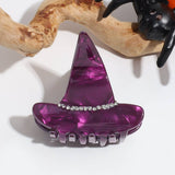 Halloween Acetate Hair Claw?Witch & Bat Design_Cwaha07286