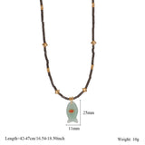 ANIMAL FISH NECKLACE WITH GEM AND STEEL_CWMM7531