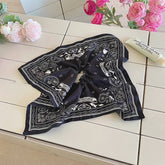 Vintage Paisley Denim Blue Bandana Hair Tie