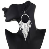 Vintage Hollow Long Tassel Earrings