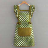CUTE DOTS PRINTED BOW DECORATED APRONS WITH POCKETS_CWMM2051