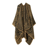 LEOPARD PRINT SCARF SLIT SHAWL FASHION CAPE_CWASC2217