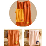 CORAL FLEECE FLOWER SQUARE TOWEL BATH TOWEL SET_CWMM2325
