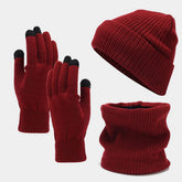 CASUAL HAT SCARF AND GLOVES THREE PIECE SET_CWAH1625