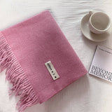 COLORBLOCK TASSEL SCARF THICK WRAP FOR STUDENTS_CWASC2281