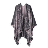 SOLID COLOR DOUBLE SIDED CAPE SHAWL OUTER CAPE_CWASC2133