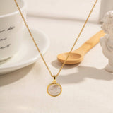 COLD STYLE SHELL ROUND PENDANT NECKLACE_CWAJE1439