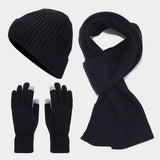 THICK WARM SCARF GLOVES HAT THREE PIECE SET_CWAH1584