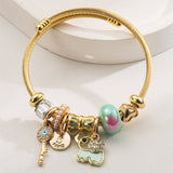 PERSONALIZED ELEPHANT CHARM TITANIUM BRACELET_CWMM8607