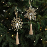 GOLD METAL SNOWFLAKE HANGING XMAS TREE DECOR_CWMM9680