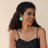 HANDMADE LACE ROSE STUD EARRINGS SWEET MINIMAL_CWMM6279