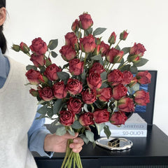 BURNT EDGE LOLA ROSE ARTIFICIAL FLOWER PROP_CWMM6569
