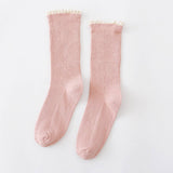 AUTUMN AND WINTER STRIPED LACE WOMENS SOCKS_CWMS0994