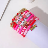 SWEET POLYMER CLAY LOVE PENDANT BRACELET SET_CWMM3523