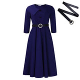 SOLID COLOR FASHIONABLE A LINE PLUS SIZE DRESS_CWDMD3670