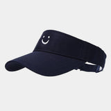 CUTE SMILE EMBROIDERED VISOR SUMMER SUN HAT_CWAH3289